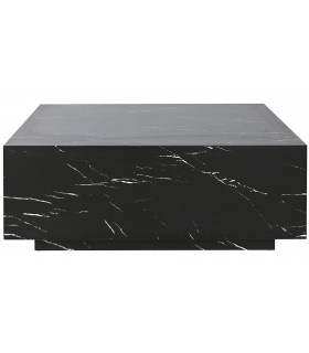 Mesa de centro cuadrada imitando mármol negro elegante