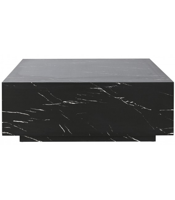 Mesa de centro cuadrada imitando mármol negro elegante