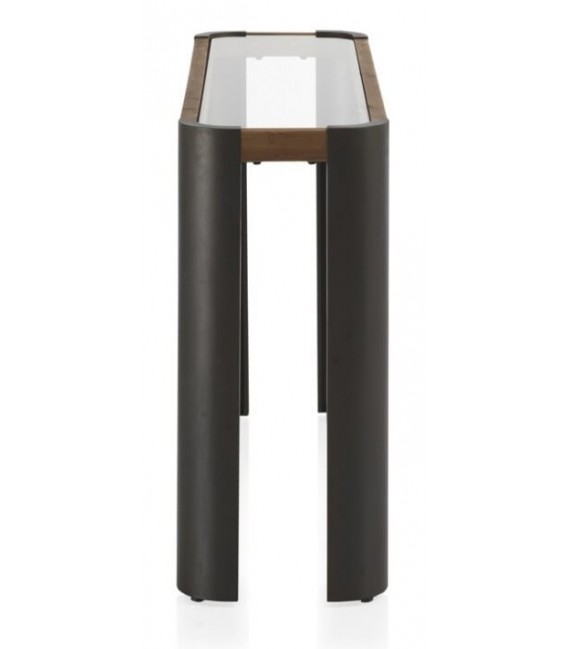 Consola de entrada estilo industrial madera patas metal gris