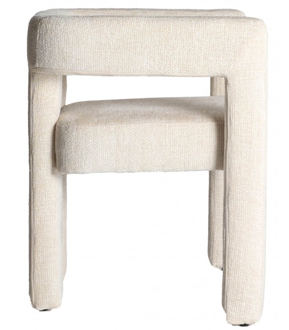 Sillón de comedor original tapizado blanco roto muy cómodo