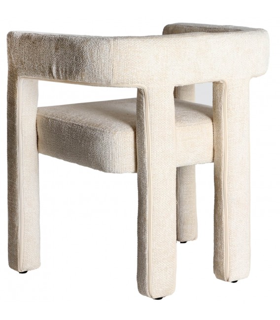 Sillón de comedor original tapizado blanco roto muy cómodo