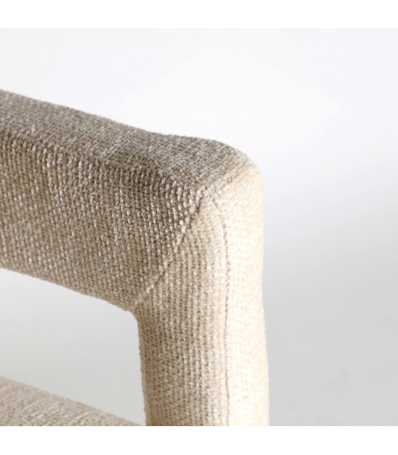 Sillón de comedor original tapizado blanco roto muy cómodo