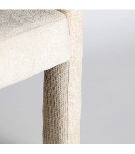 Sillón de comedor original tapizado blanco roto muy cómodo