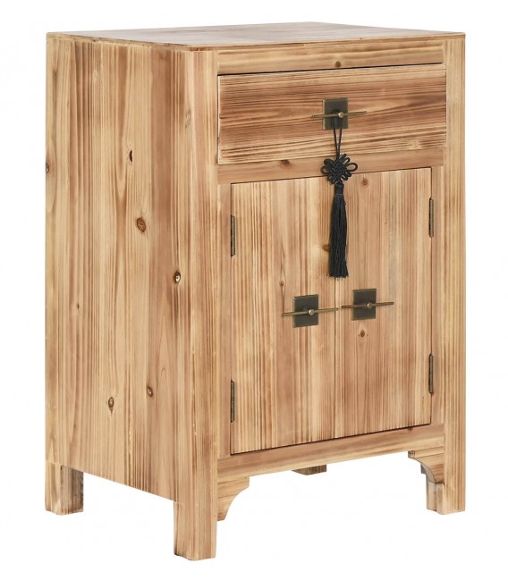 Mesita de noche estilo oriental madera de abeto natural mdmhogar