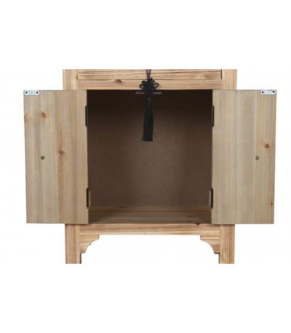 Mesita de noche estilo oriental madera de abeto natural mdmhogar