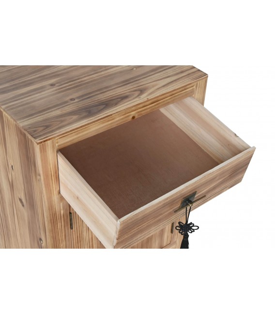 Mesita de noche estilo oriental madera de abeto natural mdmhogar