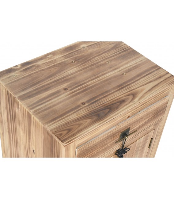 Mesita de noche estilo oriental madera de abeto natural mdmhogar