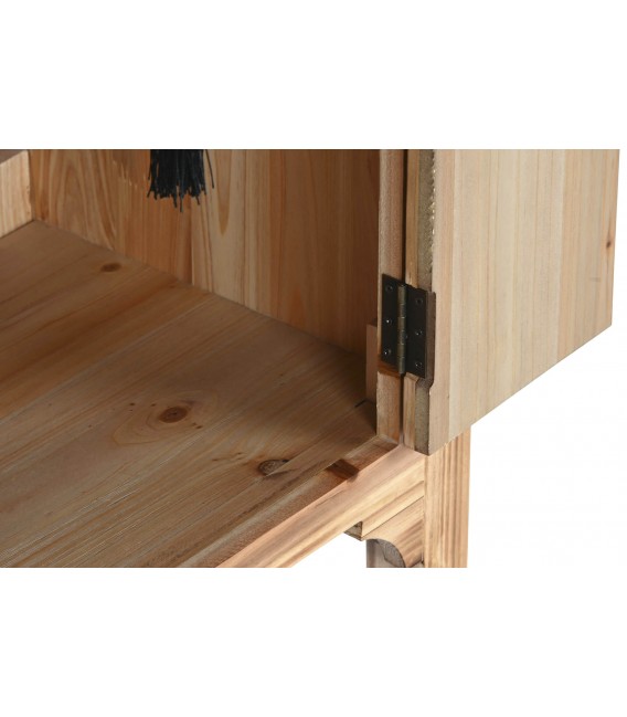 Mesita de noche estilo oriental madera de abeto natural mdmhogar