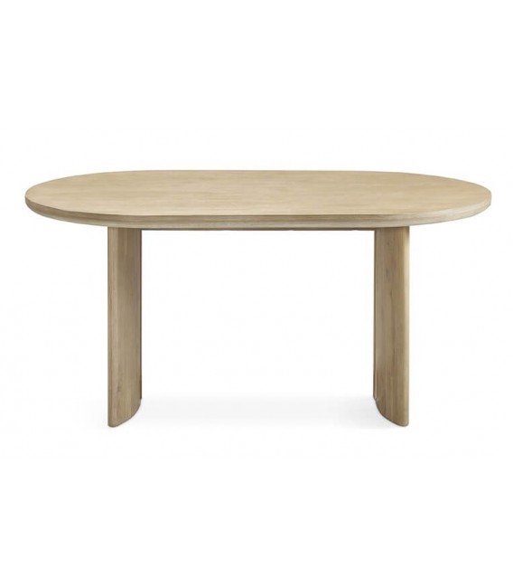 Mesa de comedor ovalada fija madera de mango natural mdmhogar