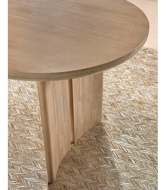 Mesa de comedor ovalada fija madera de mango natural mdmhogar