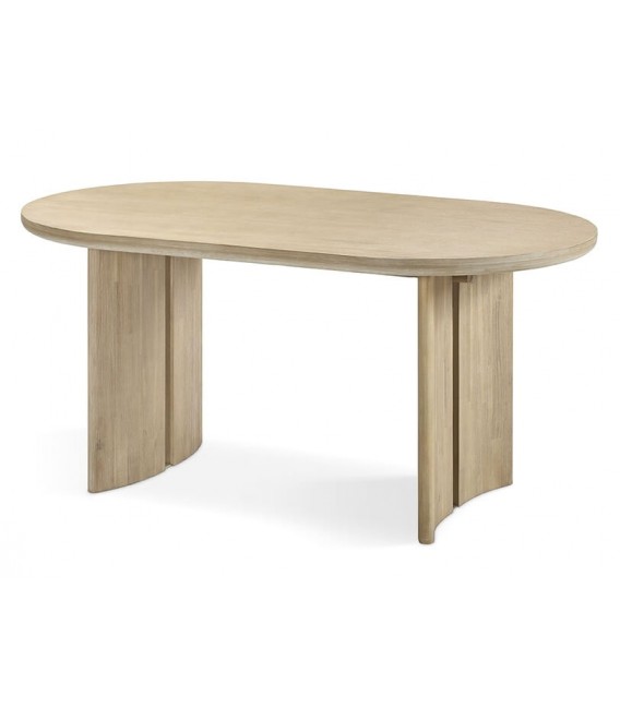 Mesa de comedor ovalada fija madera de mango natural mdmhogar