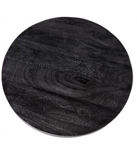 Mesa de centro redonda madera de mango teñida color negro
