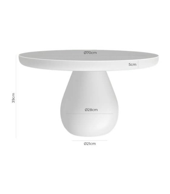 Mesa de centro redonda madera de mango teñida color negro