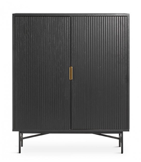 Armario alacena madera de roble teñido en color negro  modernista