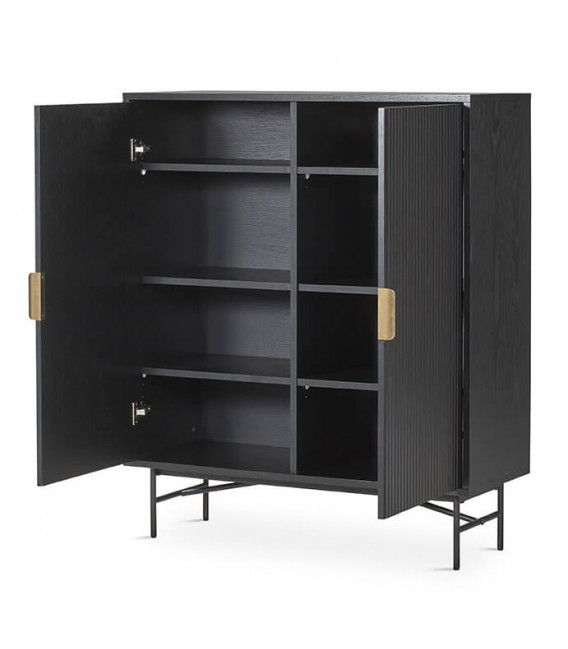 Armario alacena madera de roble teñido en color negro  modernista