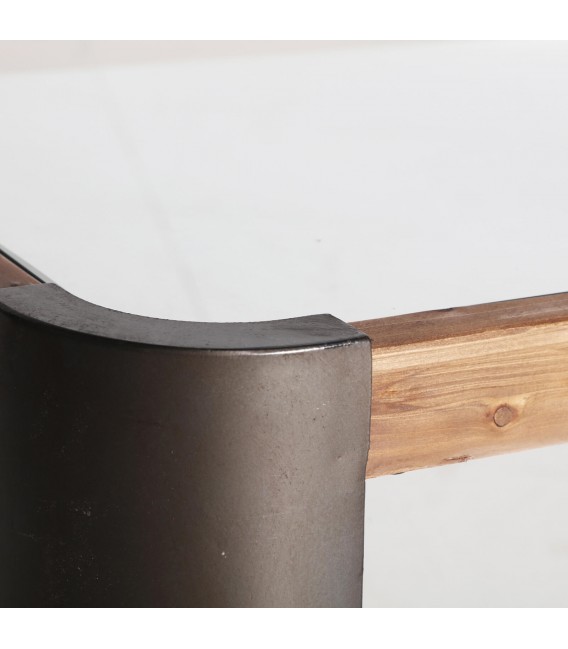 Mesa de centro rectangular estilo industrial  madera abeto metal gris