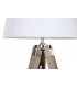 Lámpara de pie trípode madera natural pantalla blanca