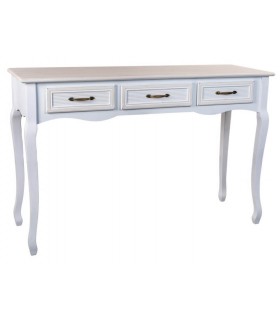 Mesa escritorio de estilo romántico, blanca coordinada