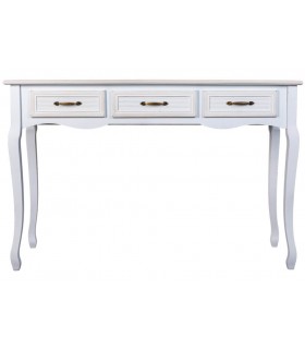 Mesa escritorio de estilo romántico, blanca coordinada