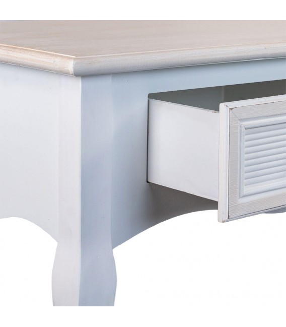 Mesa escritorio de estilo romántico, blanca coordinada