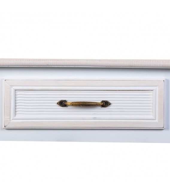 Mesa escritorio de estilo romántico, blanca coordinada