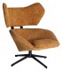Sillón giratorio estilo art deco giratorio color mostaza