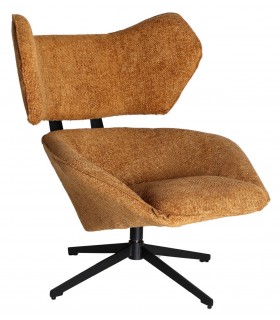 Sillón giratorio estilo art deco giratorio color mostaza