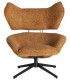 Sillón giratorio estilo art deco giratorio color mostaza
