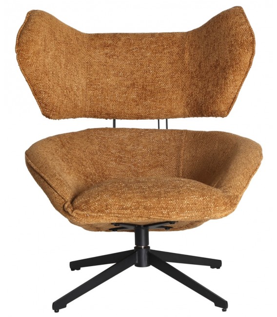 Sillón giratorio estilo art deco giratorio color mostaza