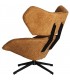 Sillón giratorio estilo art deco giratorio color mostaza