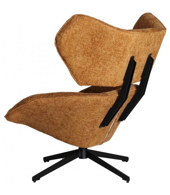 Sillón giratorio estilo art deco giratorio color mostaza