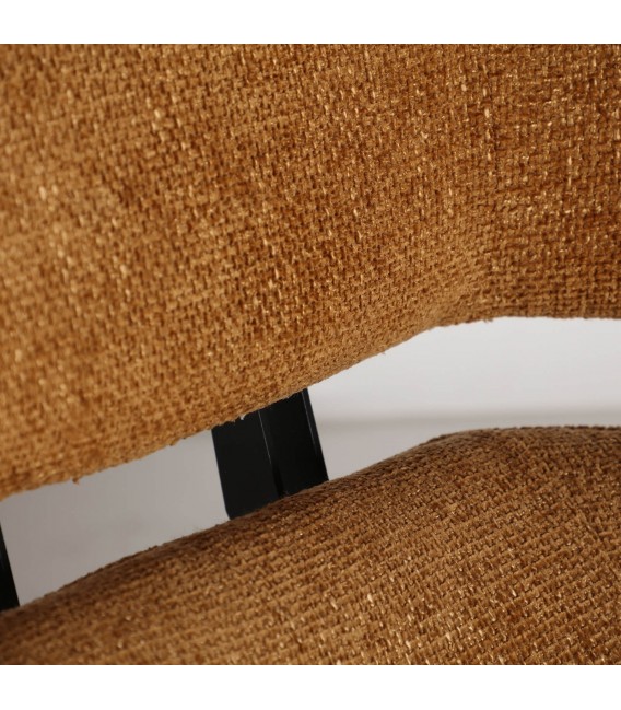 Sillón giratorio estilo art deco giratorio color mostaza