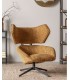 Sillón giratorio estilo art deco giratorio color mostaza