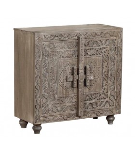 Taquillón madera de mango tallado a mano acabado natural