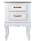 Mesita de noche pequeña estilo romántico tonos blancos