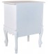 Mesita de noche pequeña estilo romántico tonos blancos