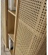 Armario alacena madera de roble combinado con ratán acabado natural.