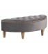 Banco pie de cama medio punto con arcón, terciopelo gris