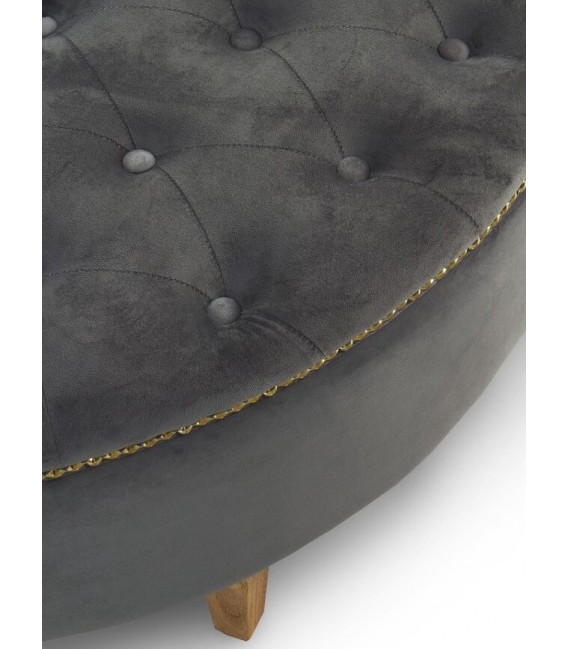 Banco pie de cama medio punto con arcón, terciopelo gris