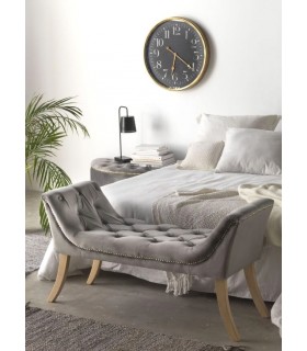 BANCO PIE DE CAMA 117 X 45 X 63 PRELLIA TRACIOPELO GRIS