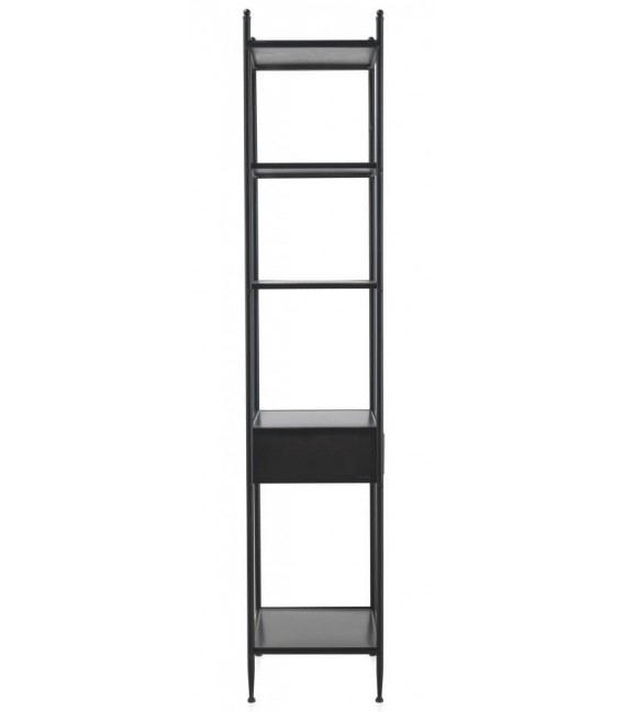 Estantería pequeña estilo industrial 1 cajón metal negro y dorado