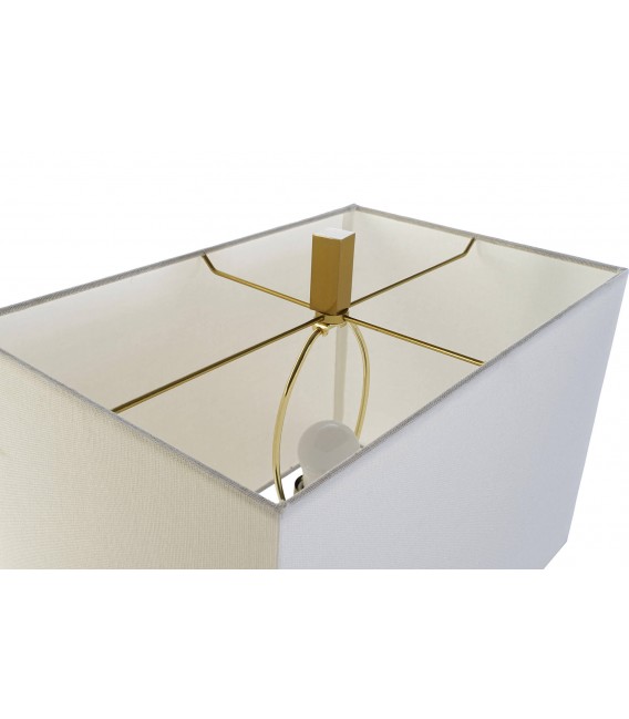 Lámpara sobremesa grande estilo art decó base mármol con metal dorado