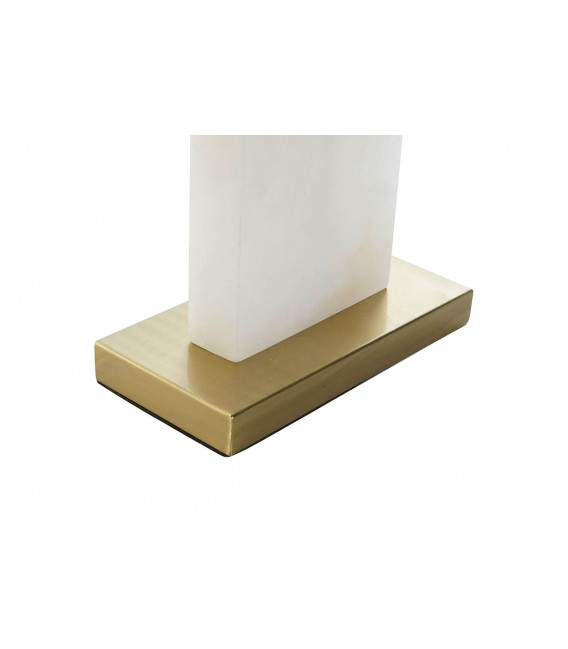 Lámpara sobremesa grande estilo art decó base mármol con metal dorado