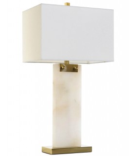 Lámpara sobremesa grande estilo art decó base mármol con metal dorado