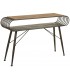 Consola de entrada estilo industrial, metal y madera natural