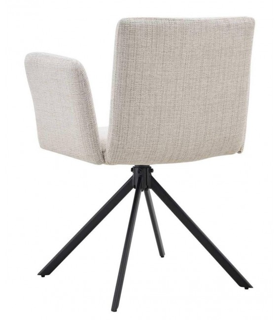 Sillón de comedor original comodo color blanco roto. patas metal negro