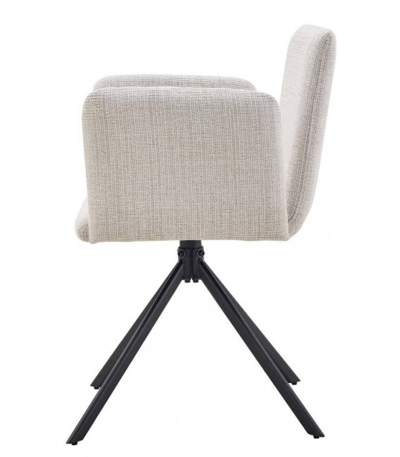 Sillón de comedor original comodo color blanco roto. patas metal negro