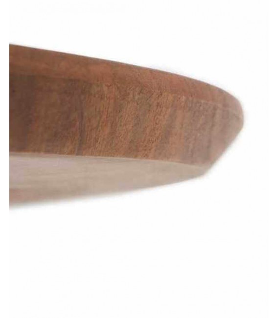 Mesa de comedor redonda realizada en madera de acacia natural