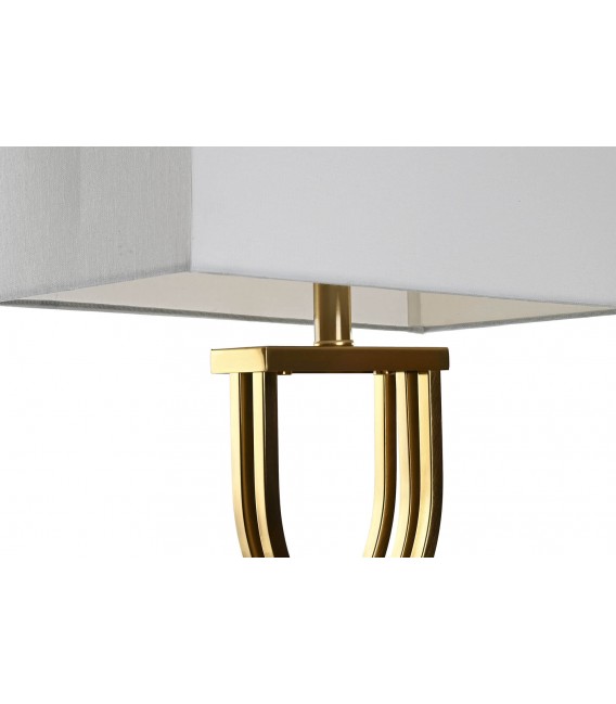 Lámpara sobremesa grande estilo art decó base de mármol metal dorado