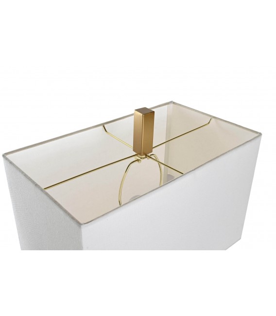 Lámpara sobremesa grande estilo art decó base de mármol metal dorado